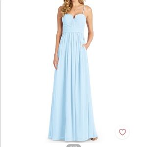 Azazie lara dress sky blue color